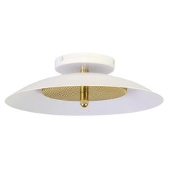 Signal Flush Mount, White and Brass, from Souda, Made to Order