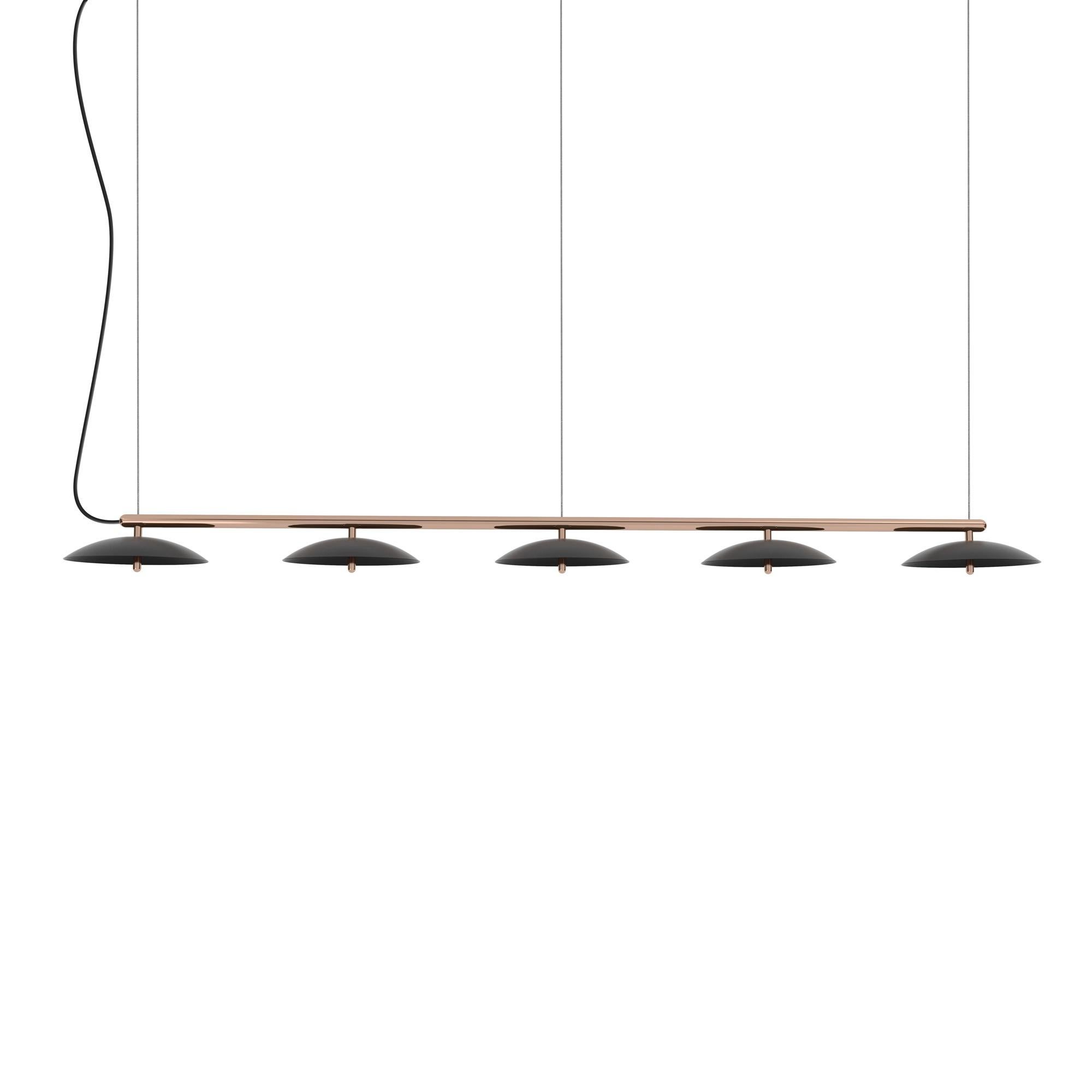 Signal Linear Pendant, by Souda, Extra Long, Black & Brass, Made to Order For Sale 3