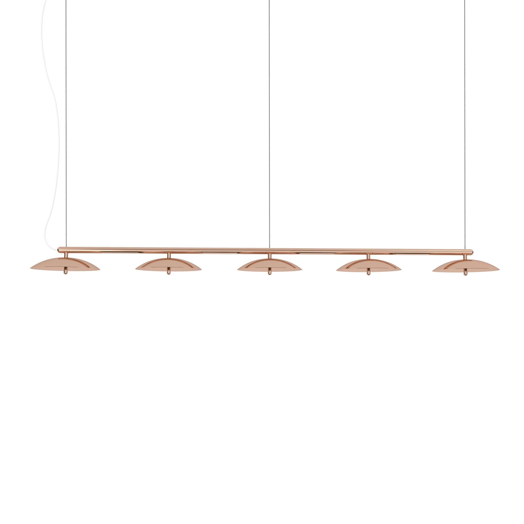 Modern Signal Linear Pendant, by Souda, Extra Long, Black & Brass, Made to Order For Sale