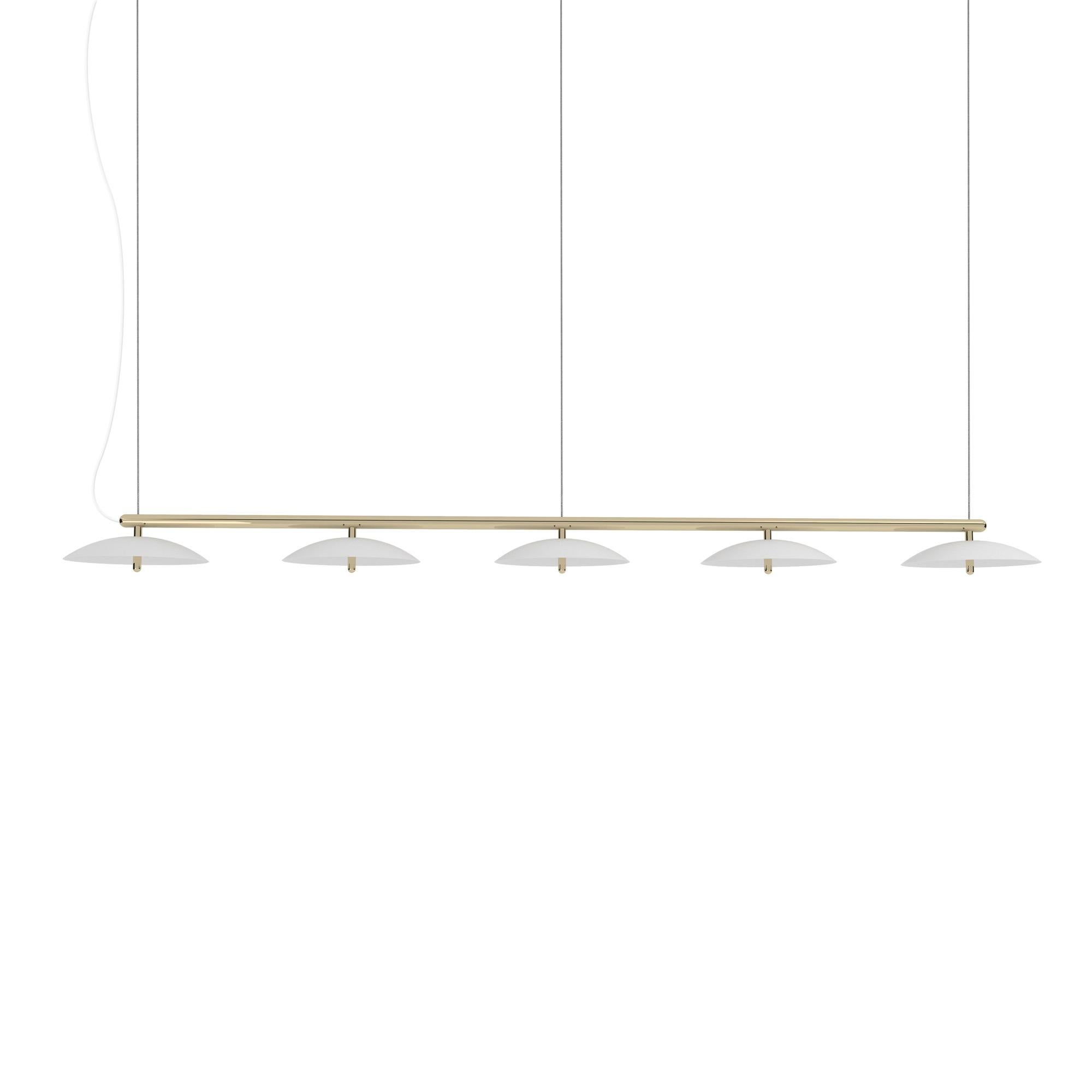 Metal Signal Linear Pendant, by Souda, Extra Long, Black & Copper, Made to Order For Sale