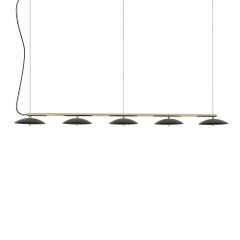 Pendentif linéaire Signal, par Souda, extra long, en nickel, fabriqué sur commande