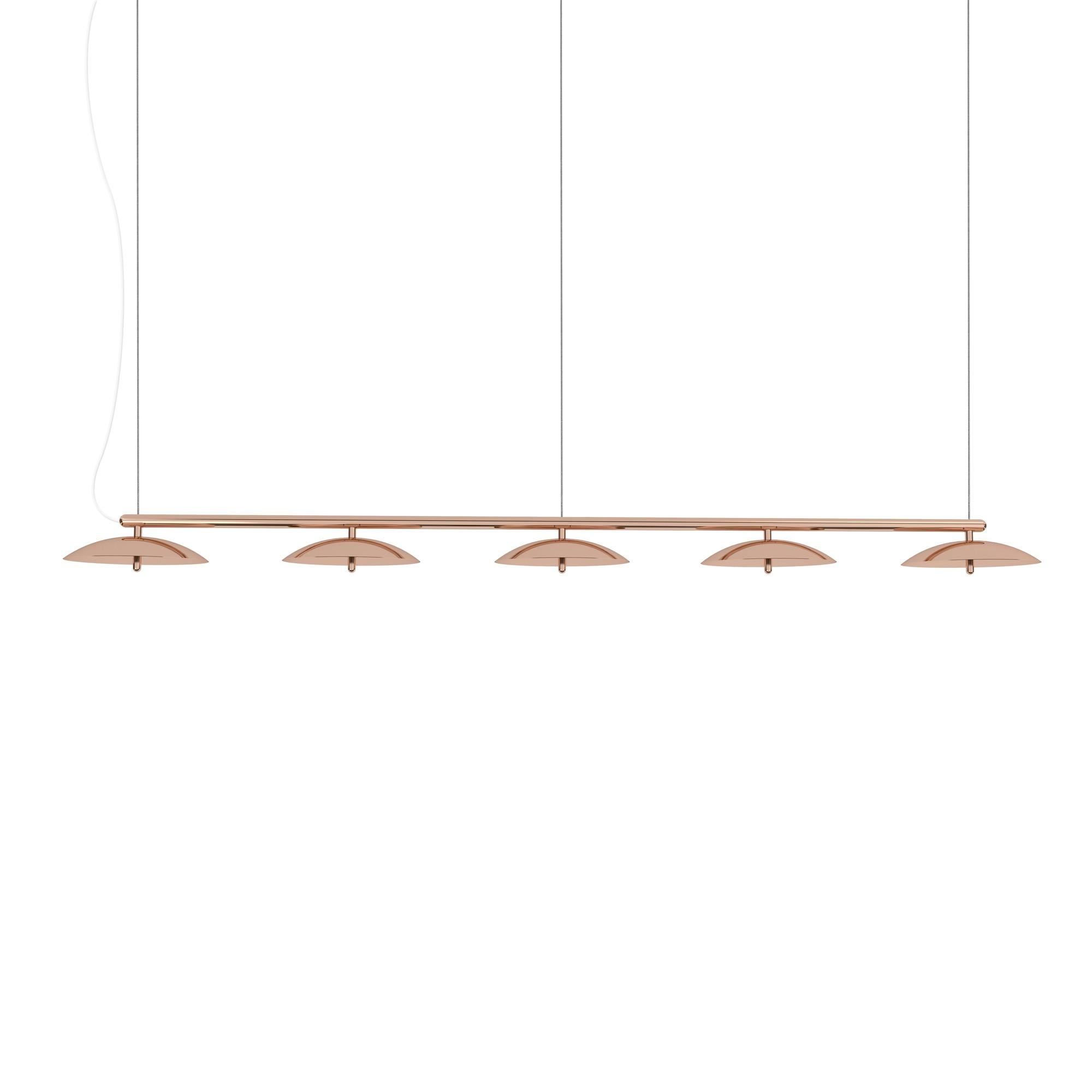 Metal Signal Linear Pendant, by Souda, Extra Long, White & Nickel, Made to Order For Sale