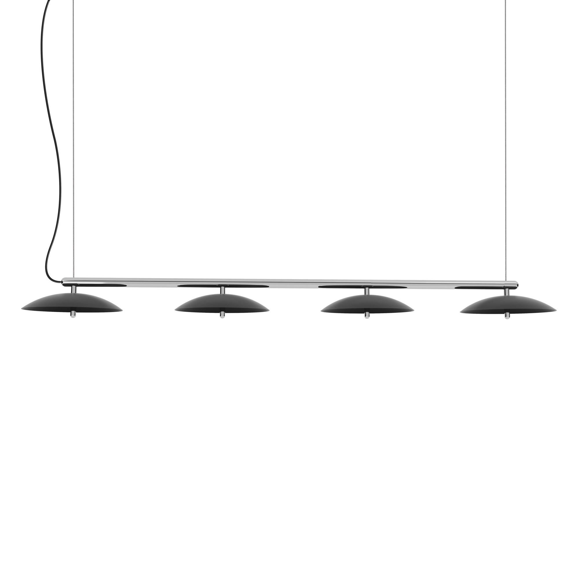 Modern Signal Linear Pendant, by Souda, Long, Black & Brass, Made to Order For Sale