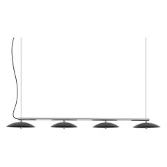 Suspension linéaire Signal, par Souda, longue, noire et en nickel, fabriquée sur commande