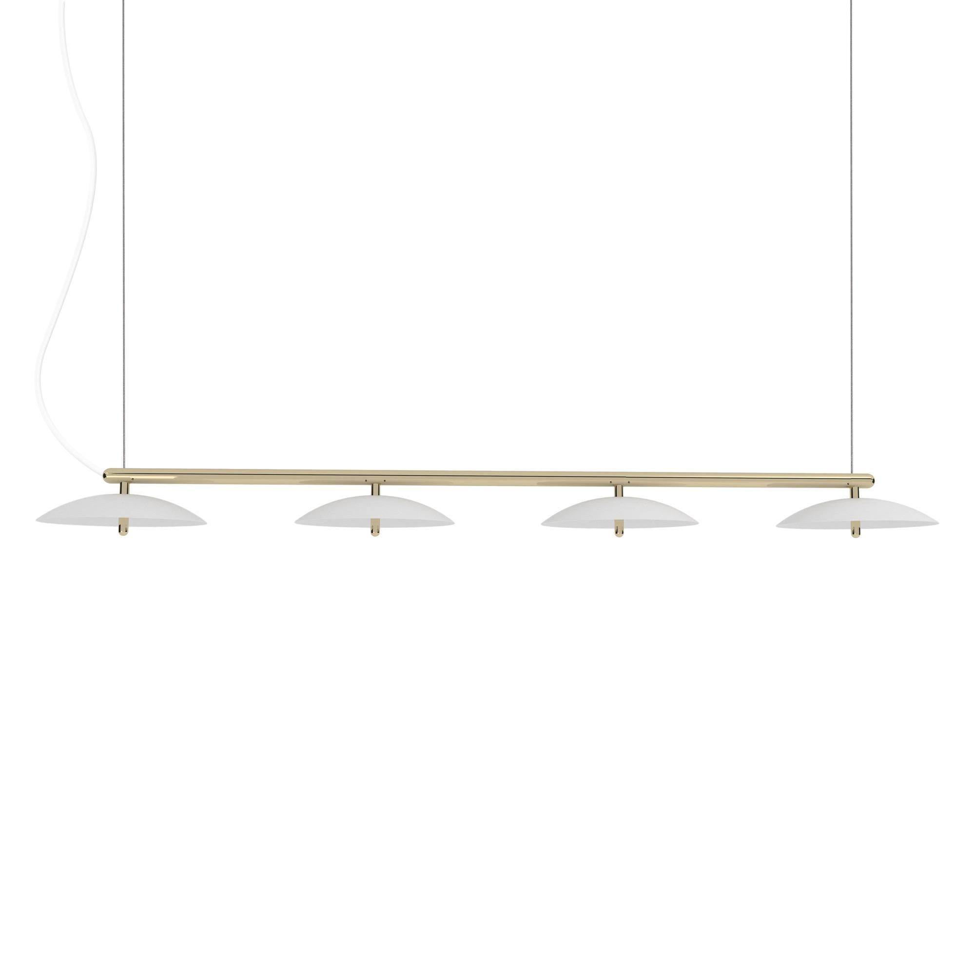 American Signal Linear Pendant, by Souda, Long, White & Copper, Made to Order For Sale