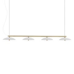 Signal Linear Pendant, by Souda, Long, White & Nickel, Made to Order