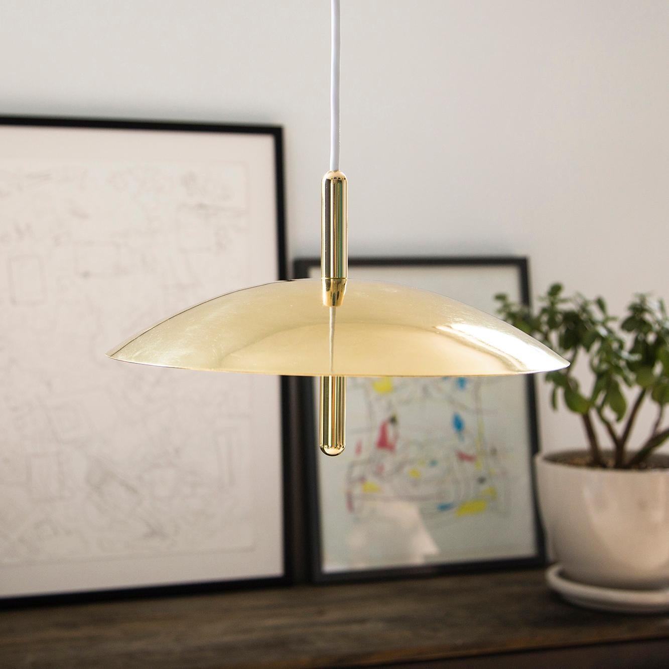 Contemporary Signal Pendant Light from Souda, Black & Brass, Made to Order For Sale