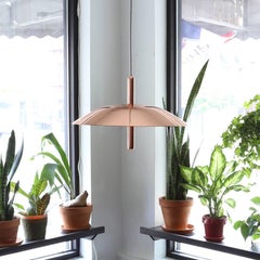 Lampada a sospensione Signal di Souda, in rame, con cavo bianco, realizzata su ordinazione