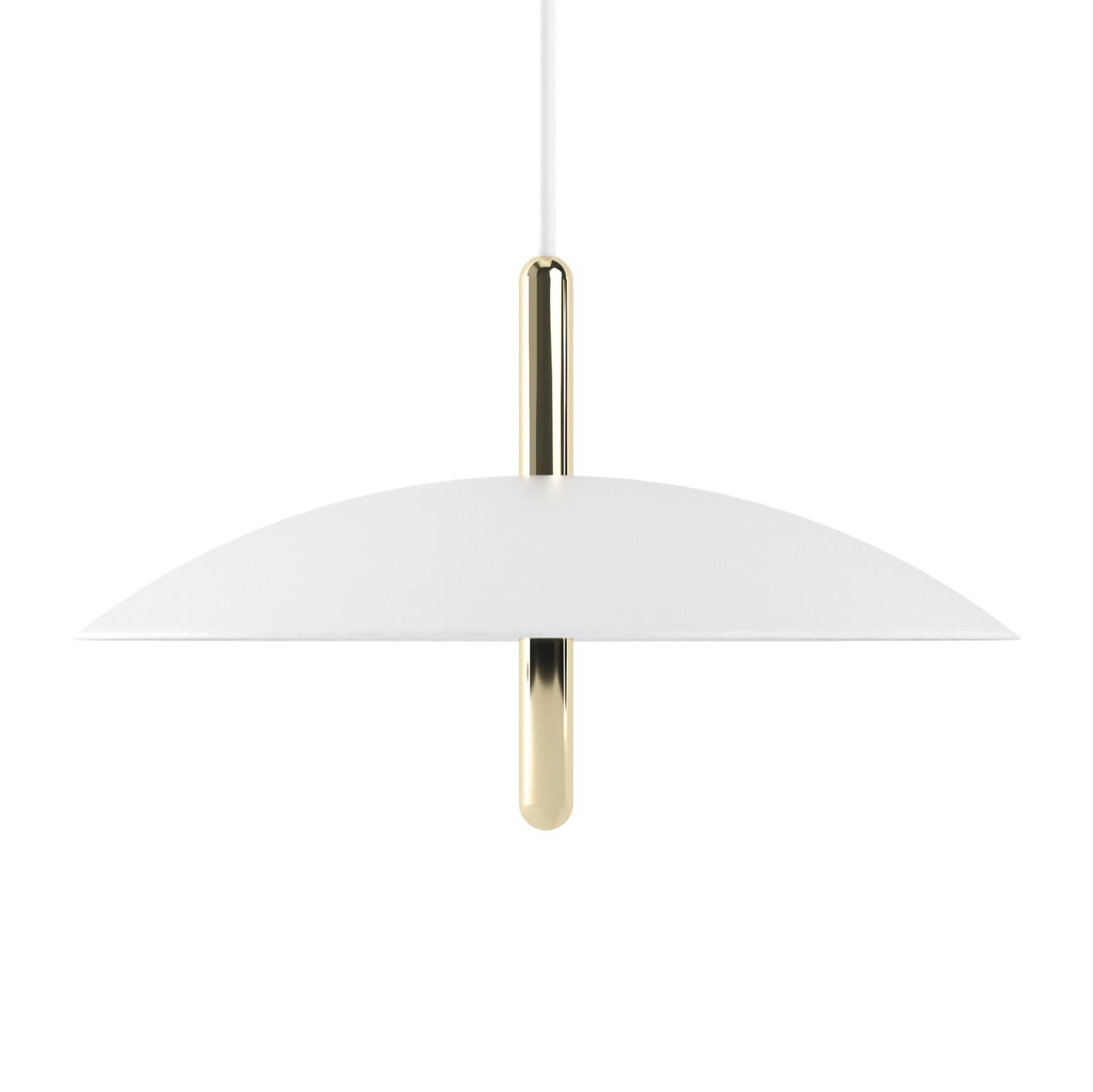 Signal-Hängelampe von Souda, Weiß & Kupfer, auf Bestellung gefertigt (Metall) im Angebot
