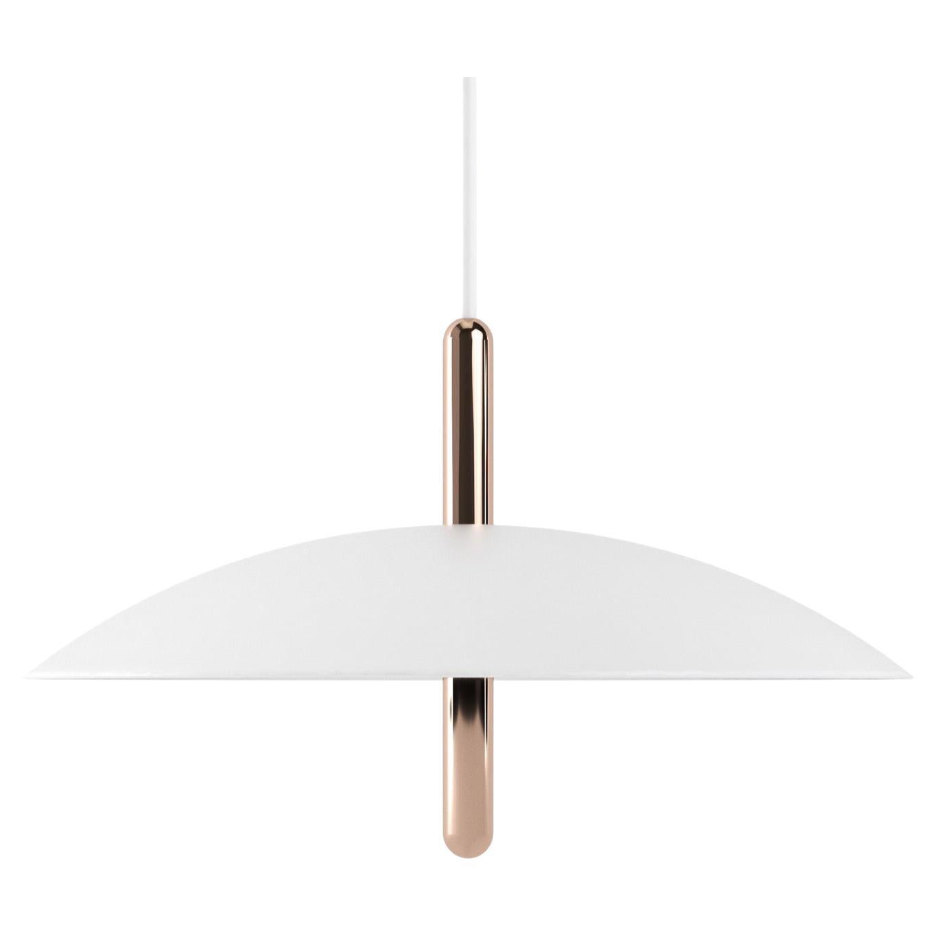 Signal Pendant Light from Souda, White & Copper, Made to Order For Sale