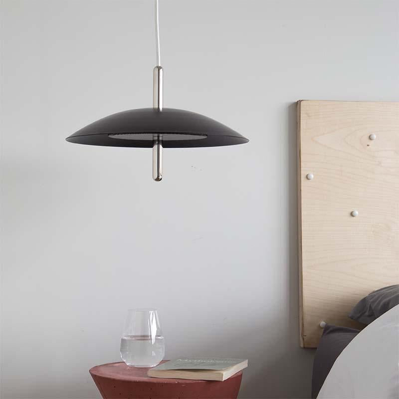 Signal Pendant Light from Souda, White x Nickel, Floor Model In Excellent Condition For Sale In Brooklyn, NY