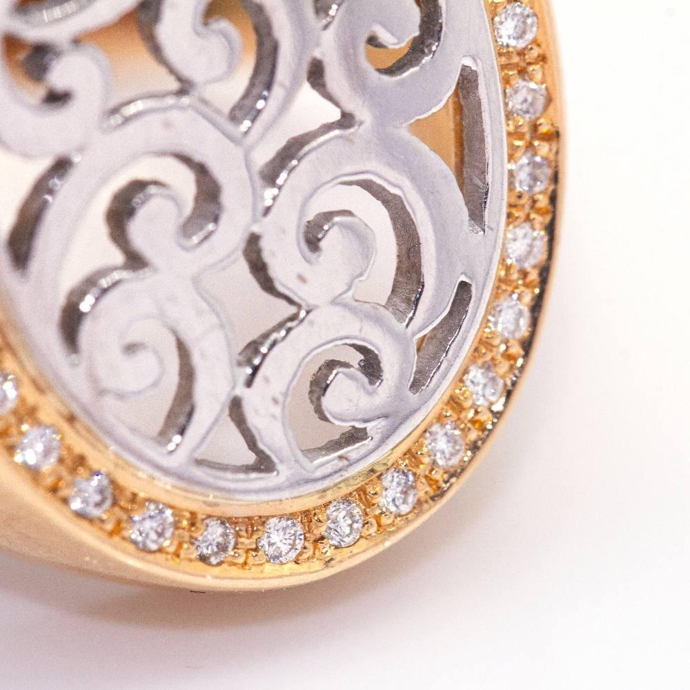 SIGNAL Ring in Bicolour Gold and Diamonds For Sale 1