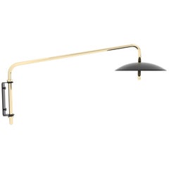 Signal Swing Arm Sconce, Black X Brass, Short, from Souda, In Stock