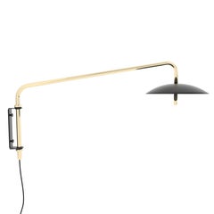 Signal Swing Arm Sconce, Black X Brass, Short,  Hardwire, Souda, Made to Order