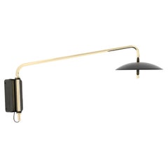 Signal Swing Arm Sconce, Black X Brass, Short,  Hardwire, Souda, Made to Order