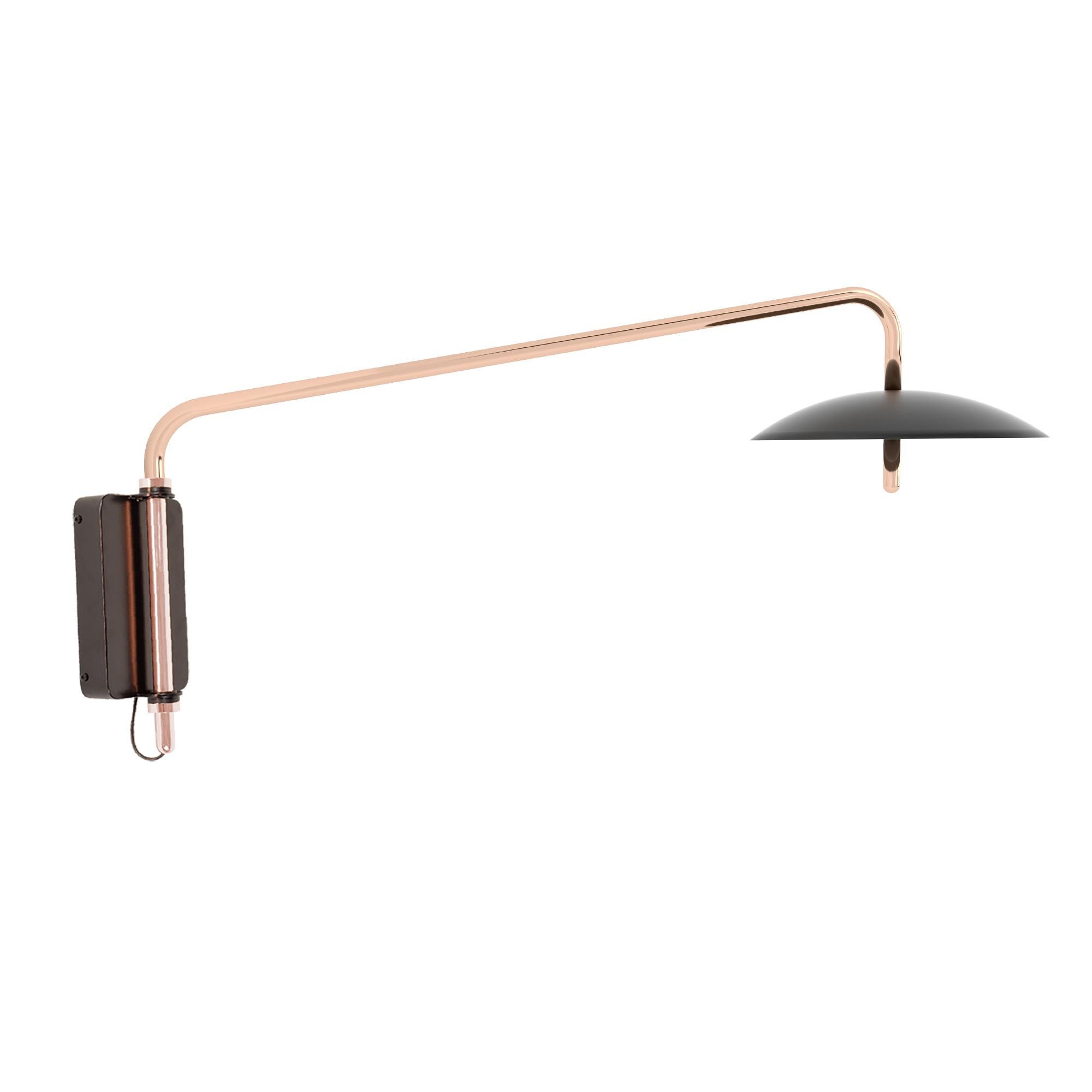 Signal Swing Arm Sconce, Black x Copper, Short, from Souda, Made to Order For Sale 1