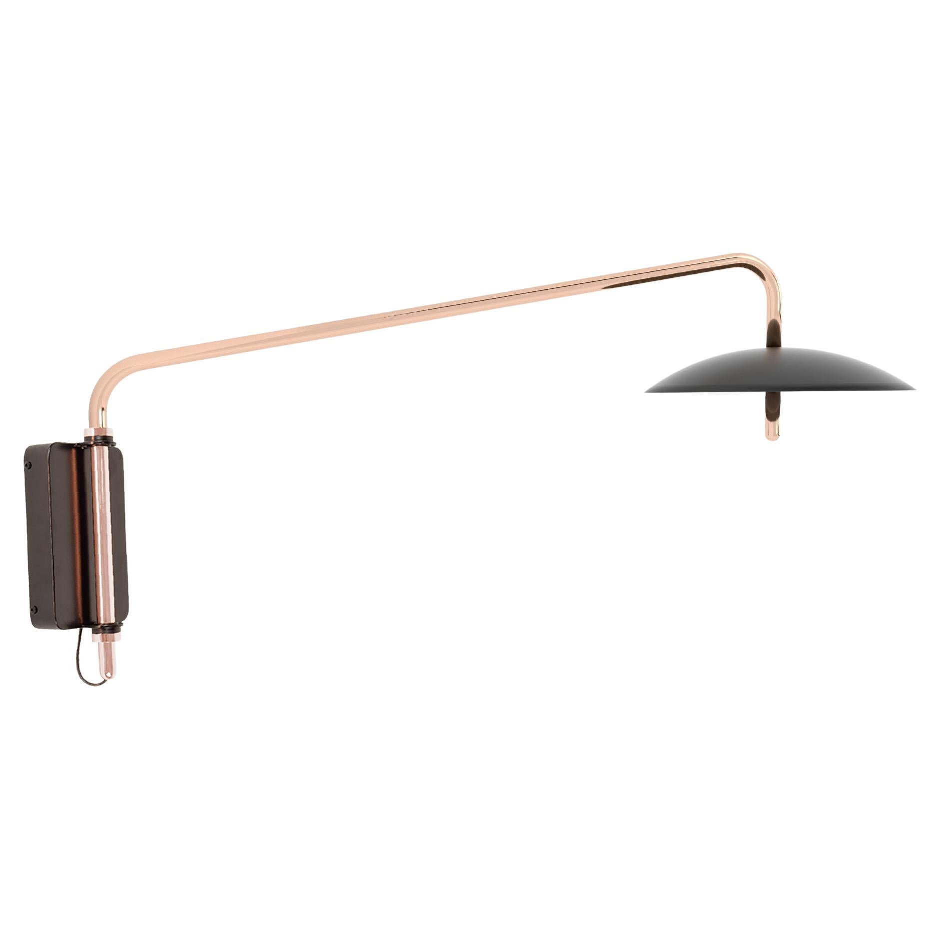 Signal Swing Arm Sconce, Black x Copper, Short, Hardwire, Souda, Made to Order For Sale