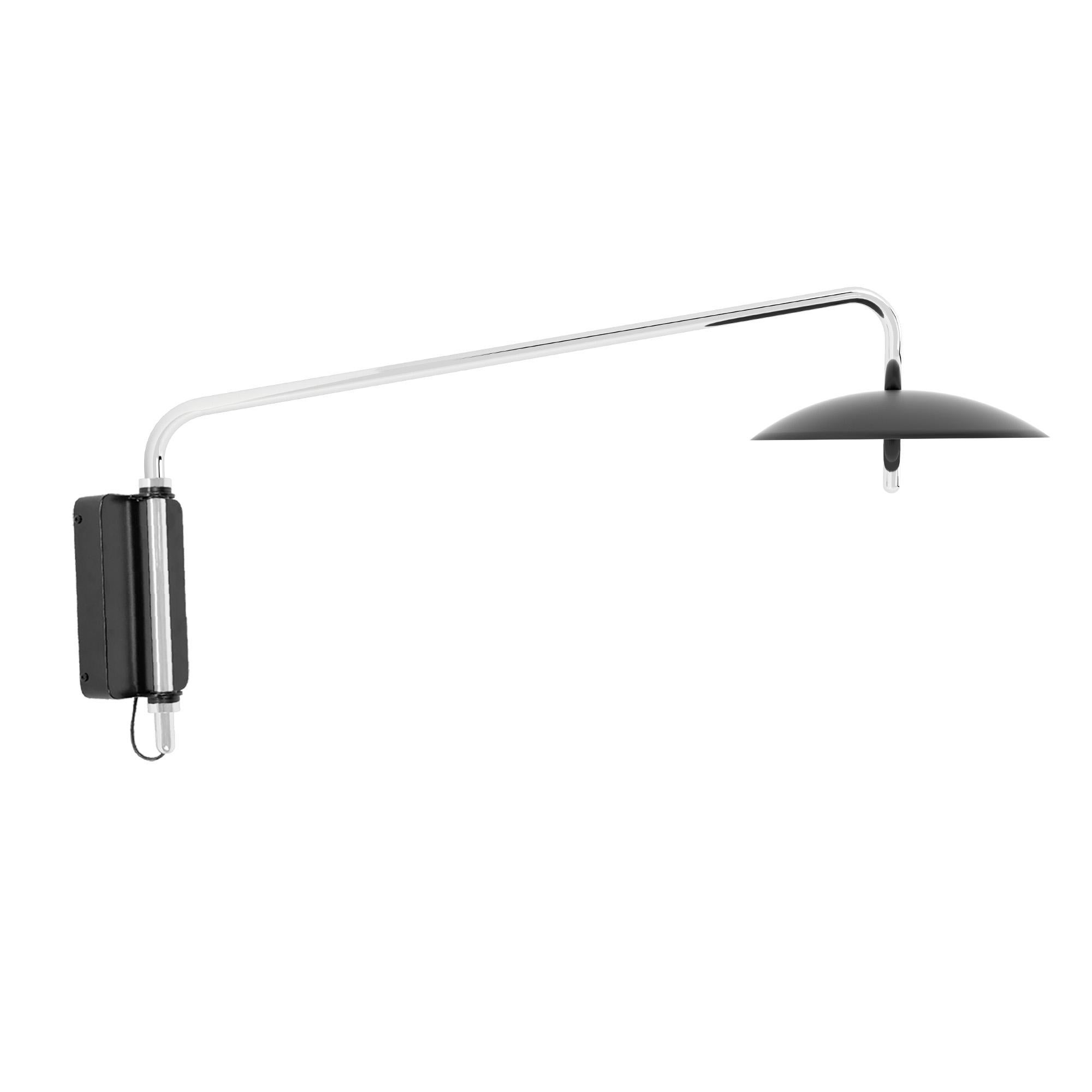 Signal Swing Arm Sconce, Black x Nickel, Short, from Souda, Made to Order For Sale 1