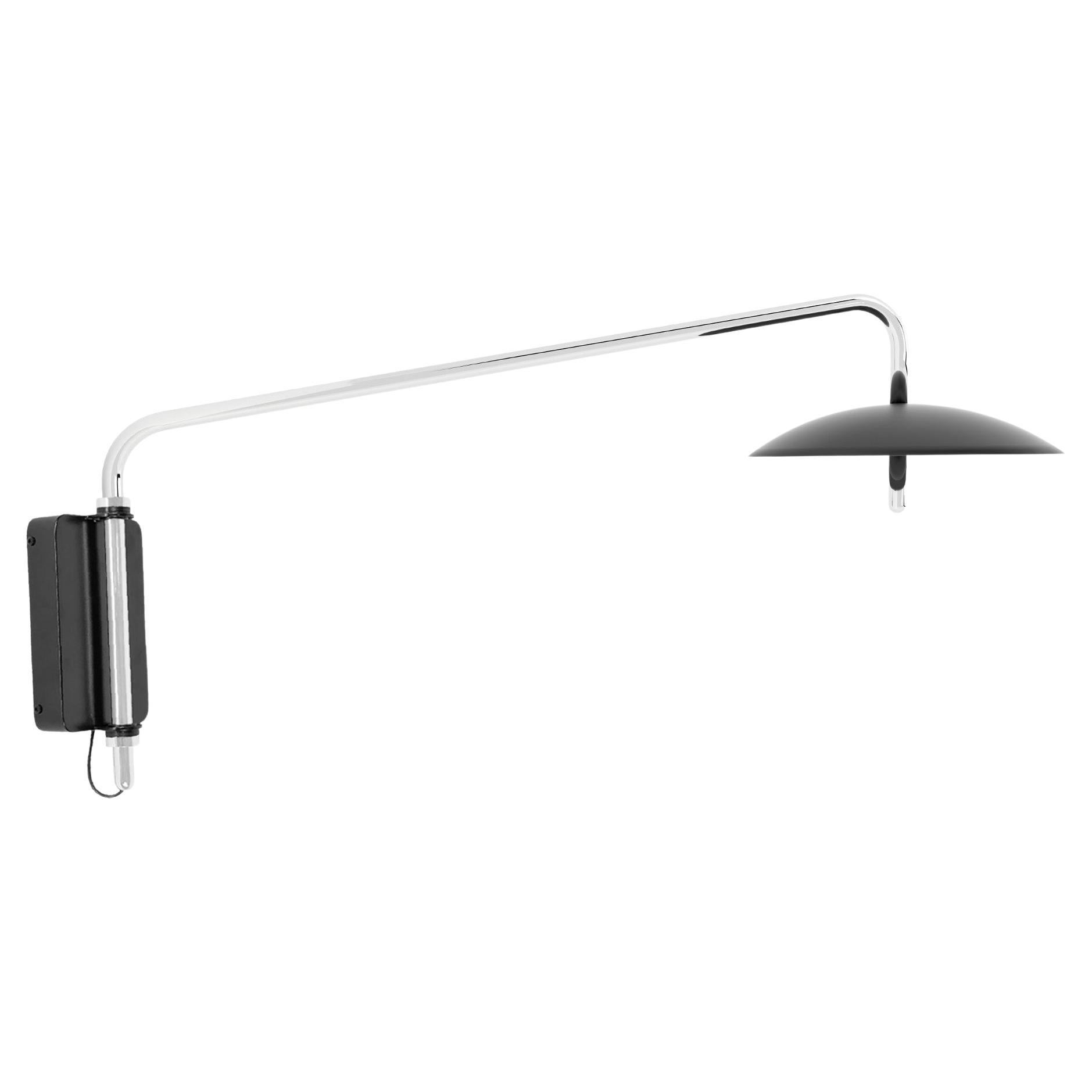 Signal Swing Arm Sconce, Black x Nickel, Short, Hardwire, Souda, Made to Order For Sale