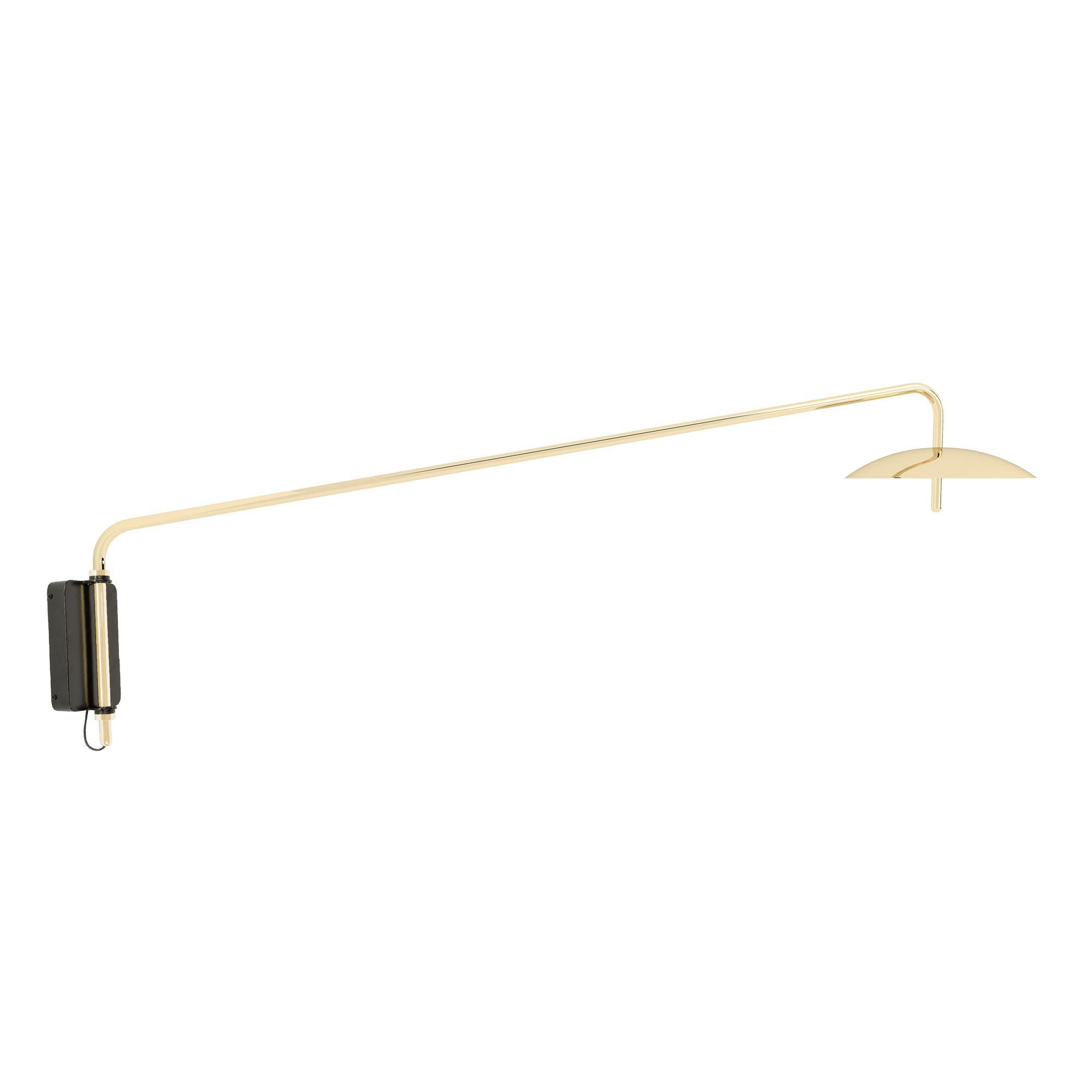 Signal Swing Arm Sconce in Brass, Long, from Souda, Made to Order For Sale 1