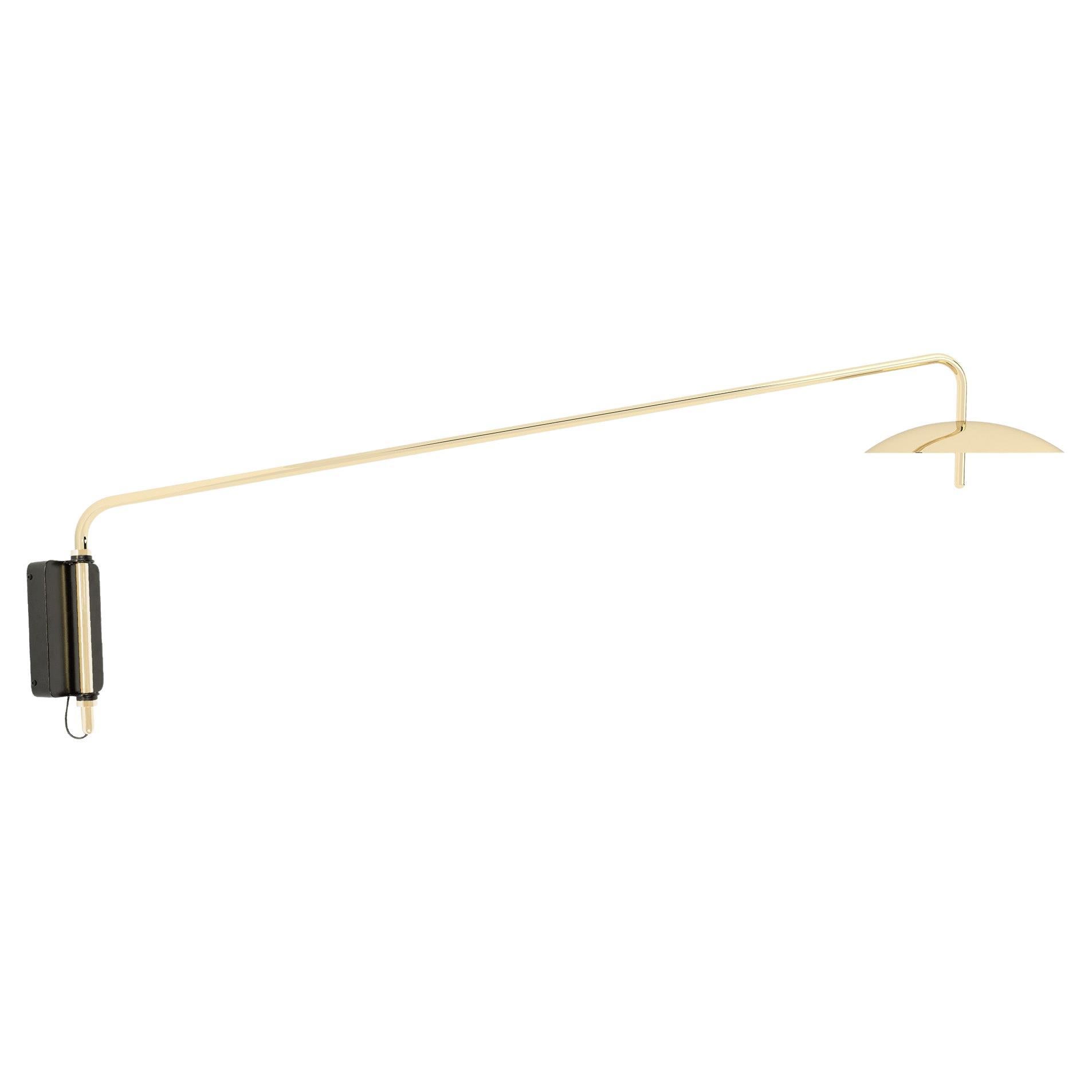 Signal Swing Arm Sconce in Brass, Long, Hardwire, from Souda, Made to Order For Sale