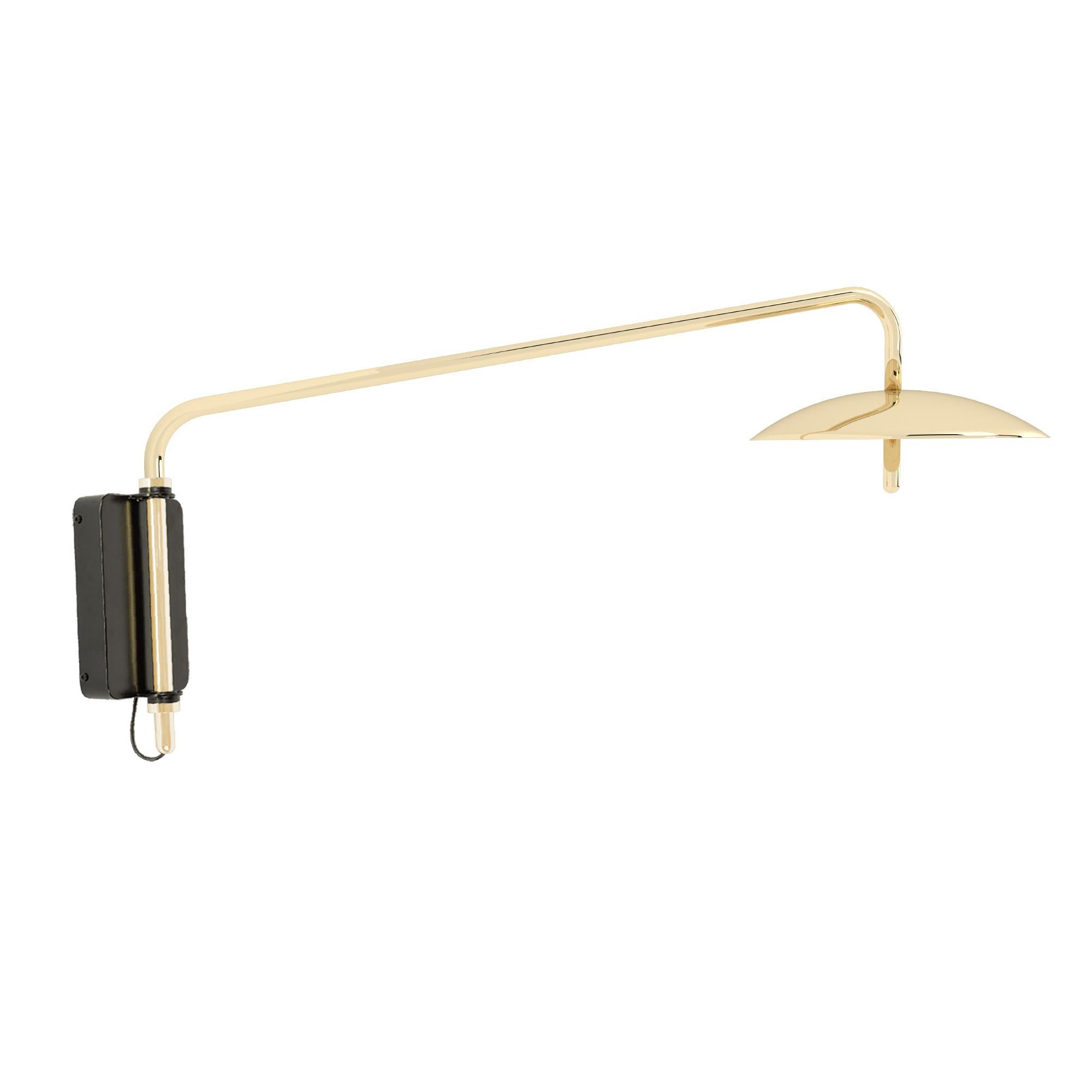 Signal Swing Arm Sconce in Brass, Short, from Souda, Made to Order For Sale 1