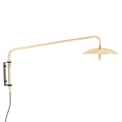 Signal Swing Arm Sconce in Brass, Short, Hardwired, Souda, Made to Order