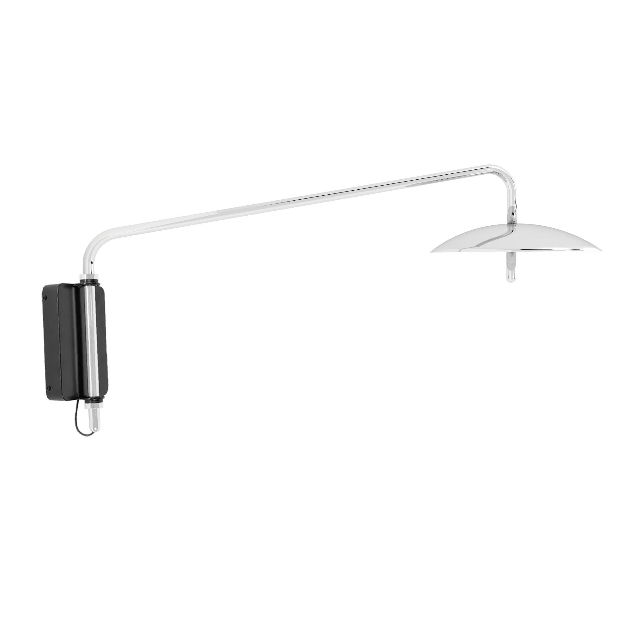 Signal Swing Arm Sconce in Nickel, Short from Souda, Made to Order For Sale 1