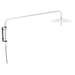 Signal Swing Arm Sconce, White x Nickel, Short, from Souda, In Stock