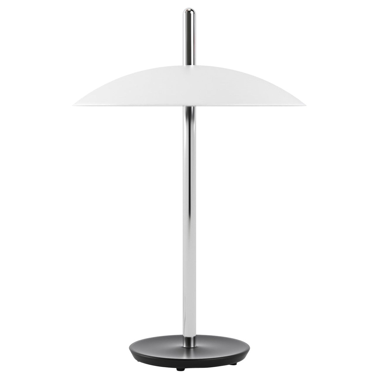 Lámpara de mesa Signal de Souda, Blanco x Níquel, Fabricada por encargo
