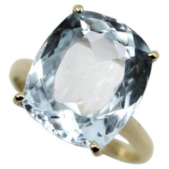 Signature 14K Gold 6 Carat Light Blue Topaz Ring