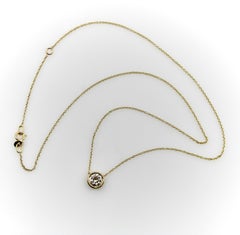 Signature 14K Gold Bezel Set Old European Cut Diamond 18” Necklace