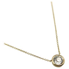 Signature 14K Gold Bezel Set Old European Cut Diamond 18” Necklace