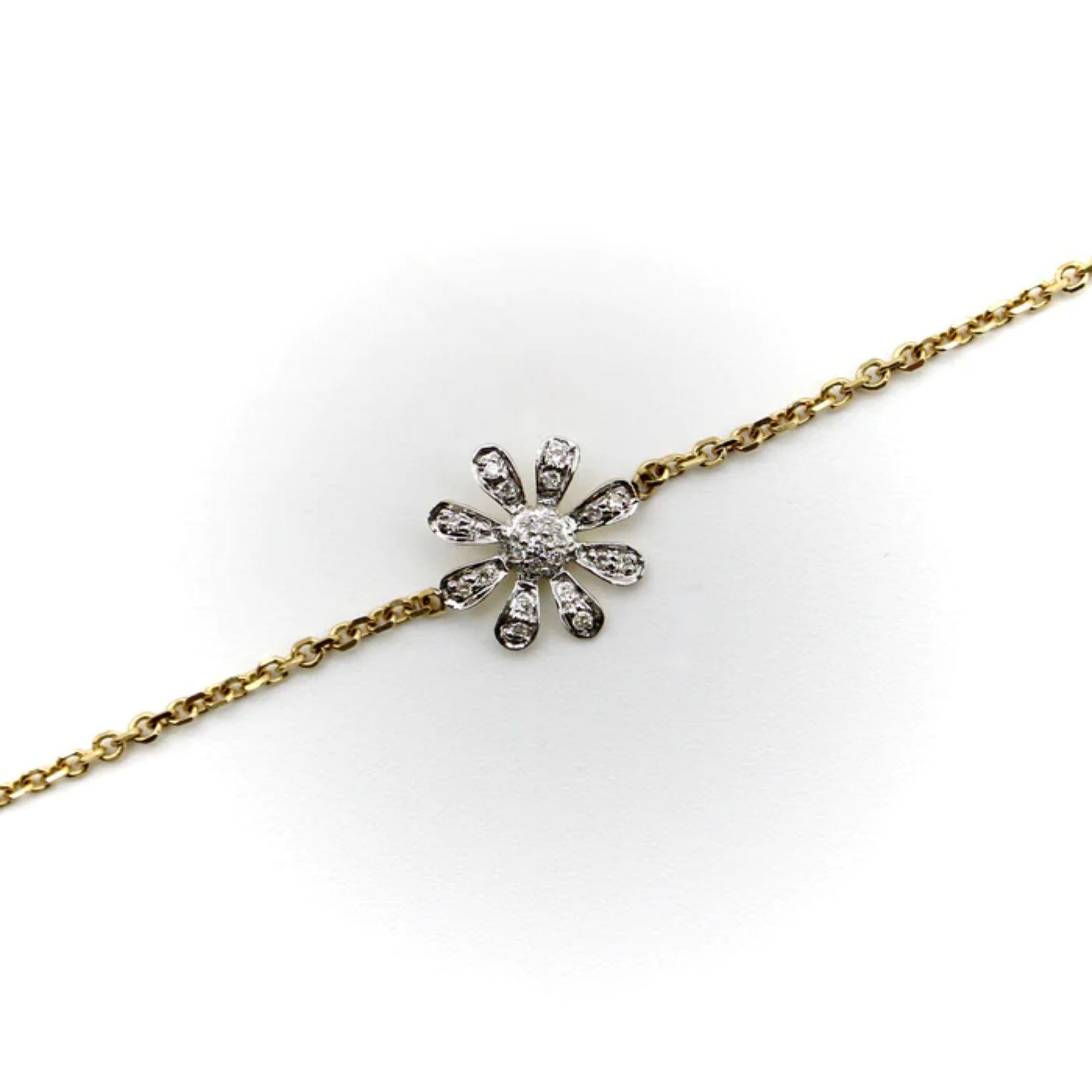Pulsera Signature Daisy de Diamantes de Oro de 14 K Contemporáneo en venta