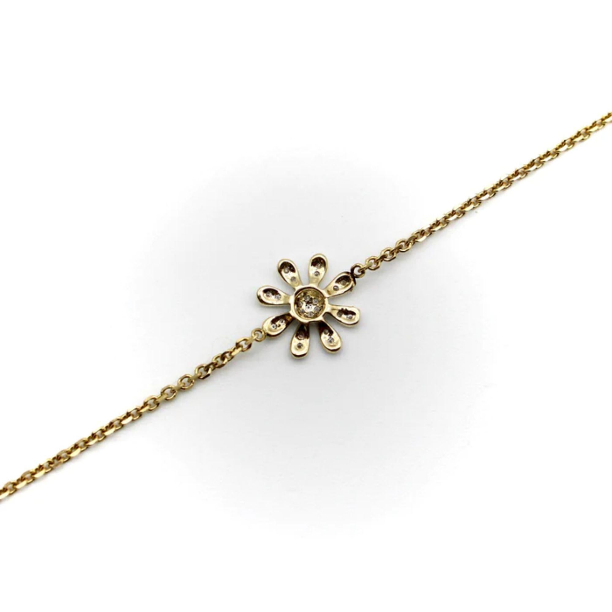 Pulsera Signature Daisy de Diamantes de Oro de 14 K en Nuevo estado para la venta en Venice, CA
