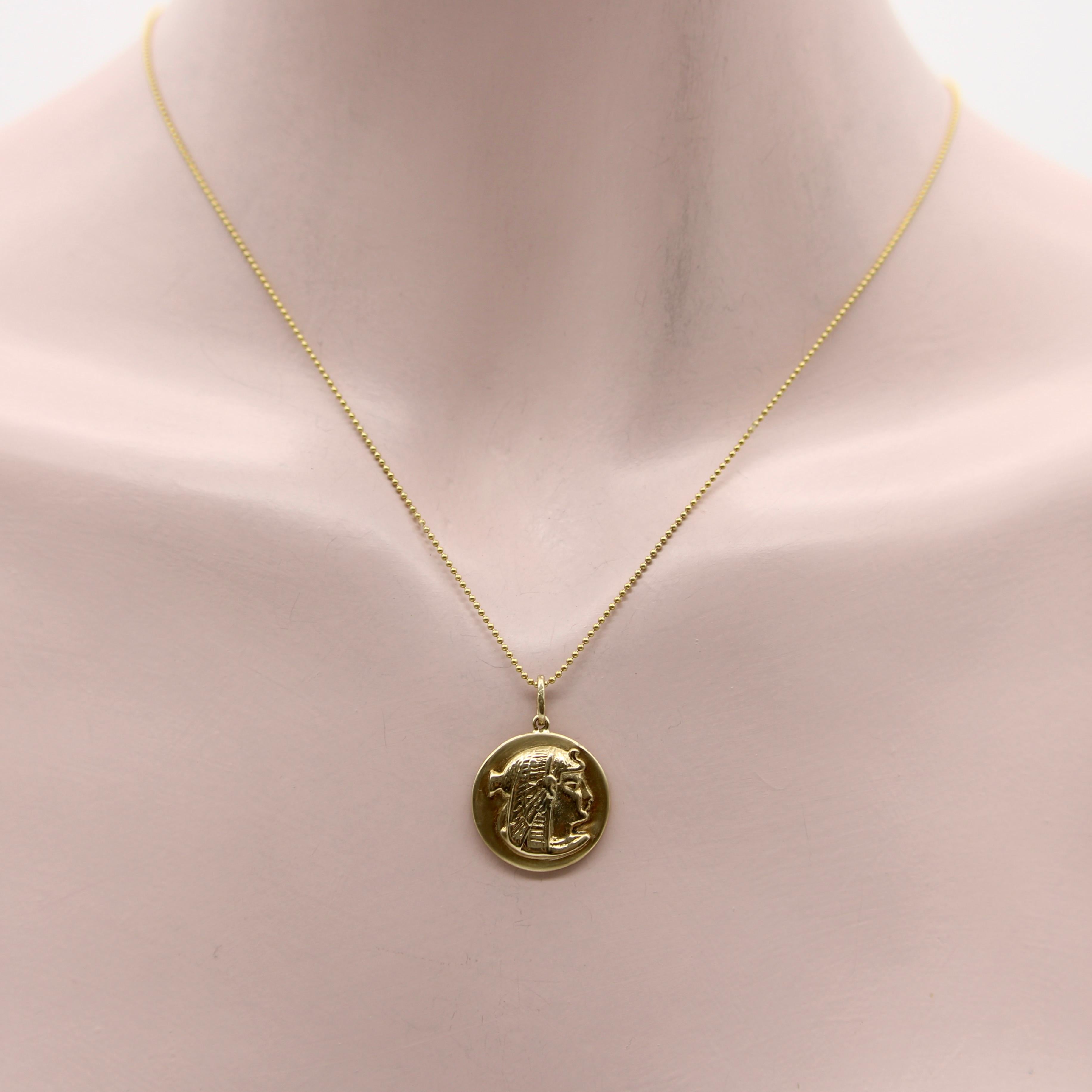Unterschrift 14K Gold ägyptischen Wiedergeburt Nekhbet Charme oder Anhänger für Damen oder Herren im Angebot