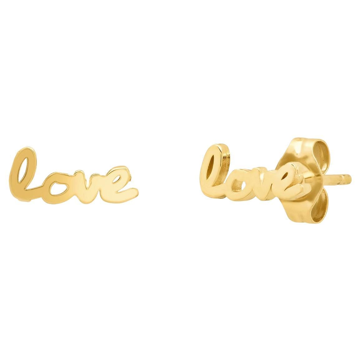 Signature 14K Gold "Use your Words" Love Studs For Sale