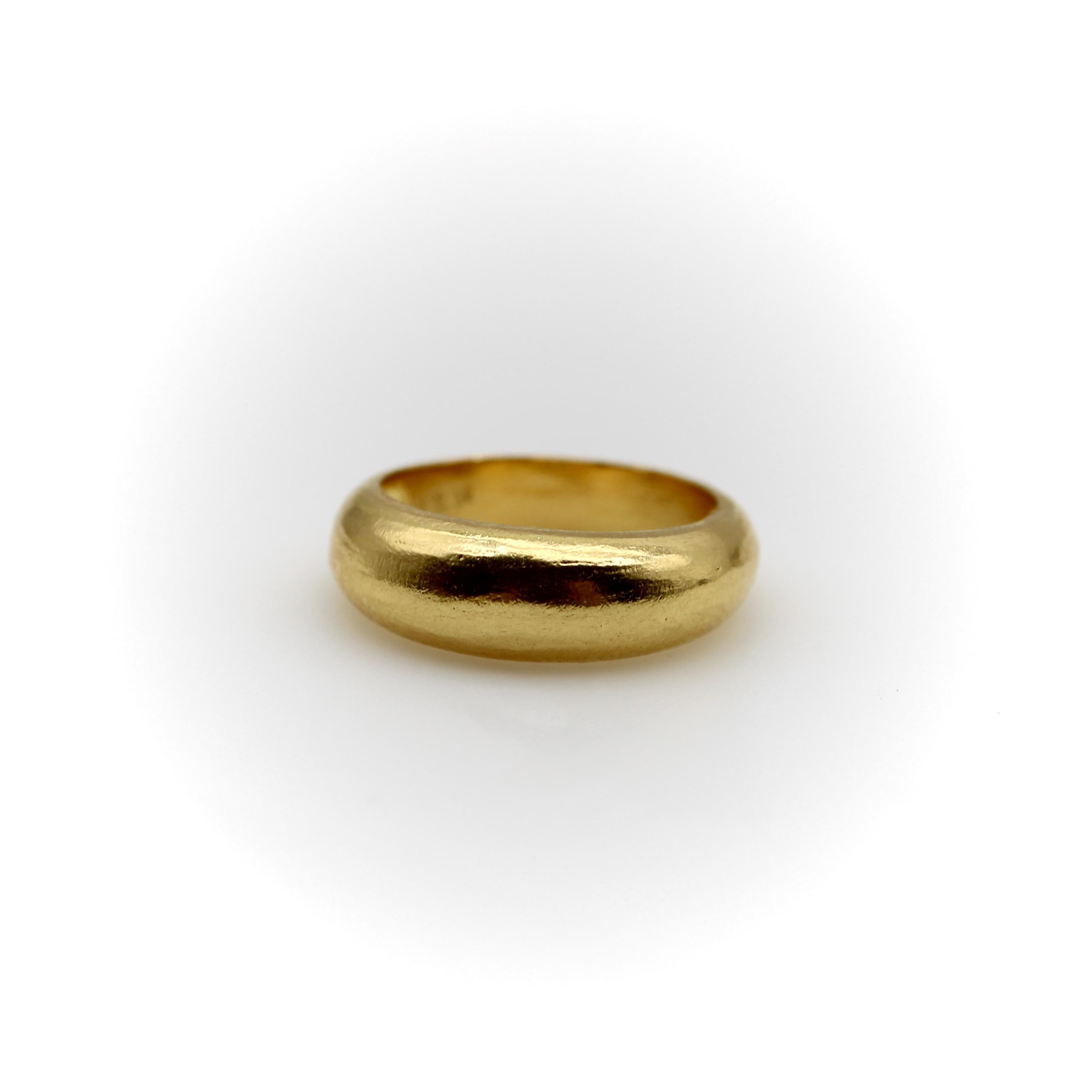 Contemporary Signature 22K Gold Dome Ring For Sale
