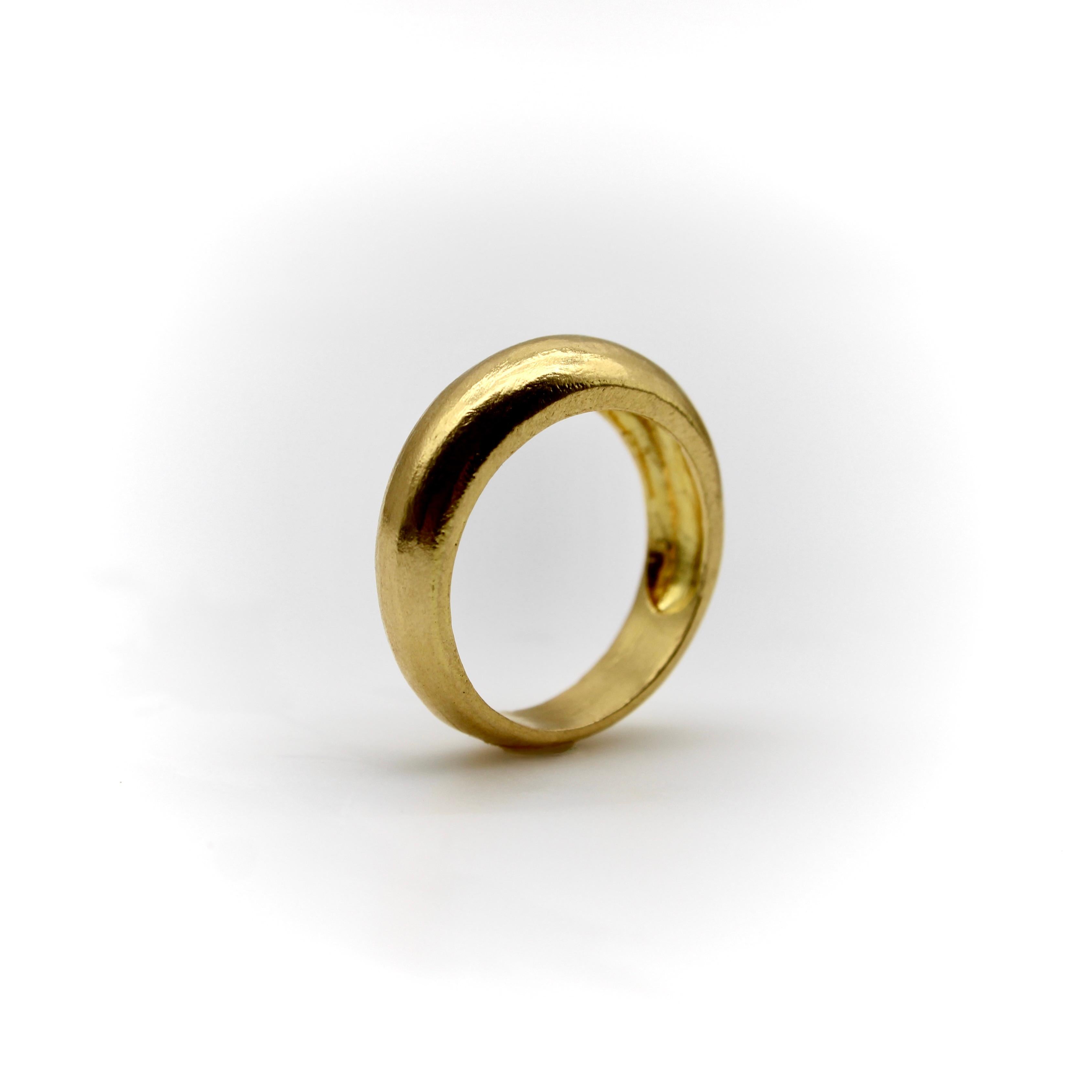 Women's or Men's Signature 22K Gold Dome Ring For Sale