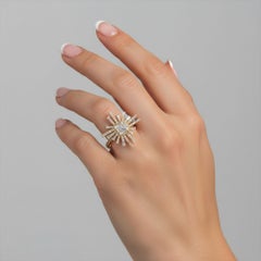 Signature Baguette Diamant 14K (oder 18k auf Anfrage) Gelbgold Siegelring