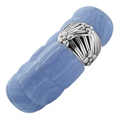 Signature Blue Laced Agate & Sterling Silver Stretch Bracelet