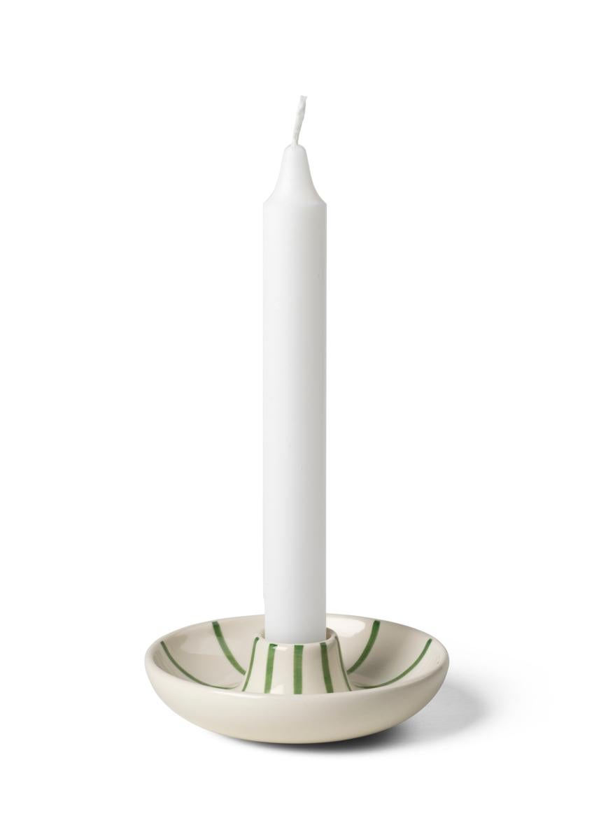 Signature Candle Holder, Green, H: 1.4