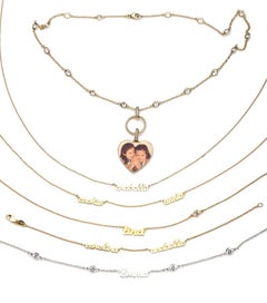 Signature Collection Personalized Mini Script Name Necklace with Three Names