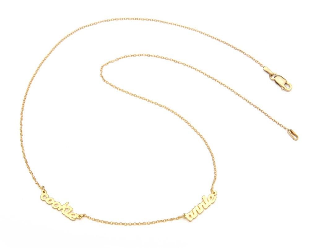 Contemporain Collection Signature Collier personnalisé à trois noms en forme de mini script en vente