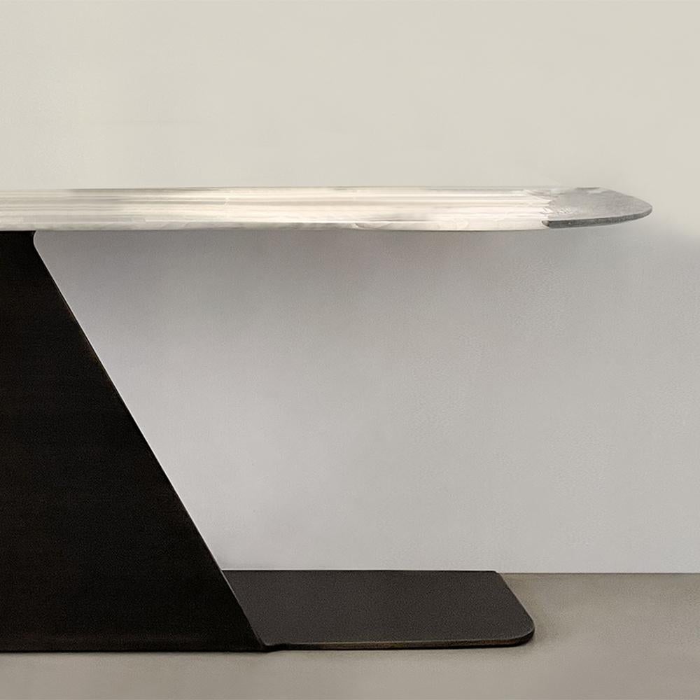Varnished Signature Console Table For Sale