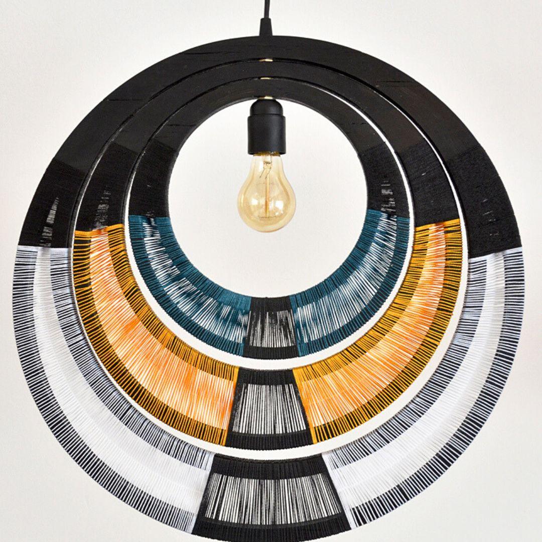 Organic Modern Signature Designer Pendant Light – Amber Orange For Sale