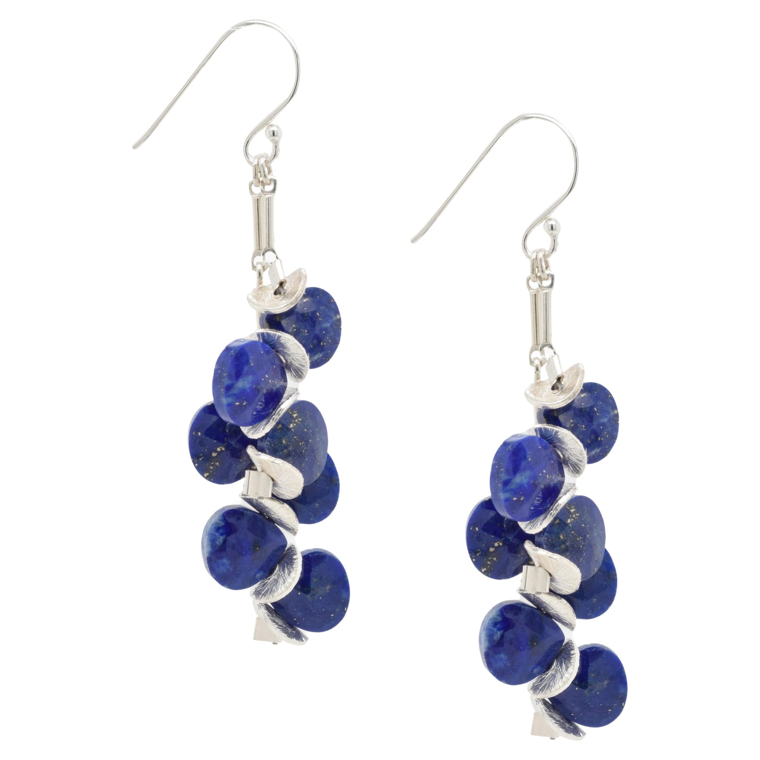 Signature Lapis Sterling Earrings For Sale