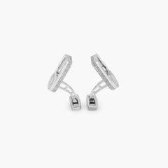 Signature Lock Cufflinks in Rhodium Plated Silver