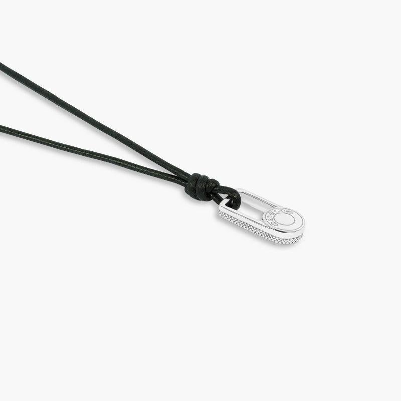 Signature Lock Necklace in Rhodium Plated Silver

The unique style of these necklaces give a minimalistic, classic look. Finished with the iconic hallmarks and intricate detailing, they will be a welcome addition to your necklace collection. Crafted