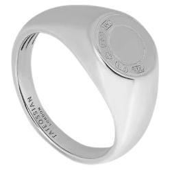 Signature Lock Ring in Rhodium Plated Silver, Size S For Sale